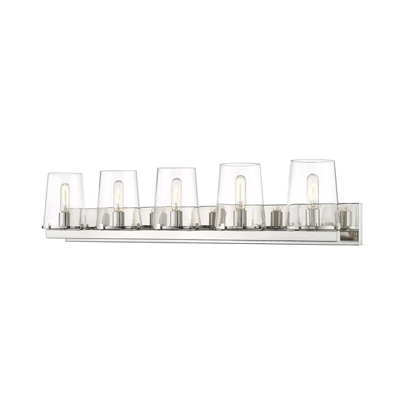 Z-Lite Callista 5 Light Vanity, Polished Nickel & Clear 3032-5V-PN - main